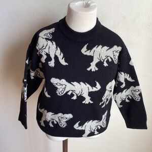 Zara Black and White Dinosaur Sweater